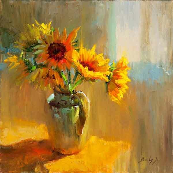 sunflowers still life painting