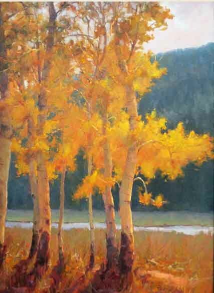 aspen tree oil landscape painting