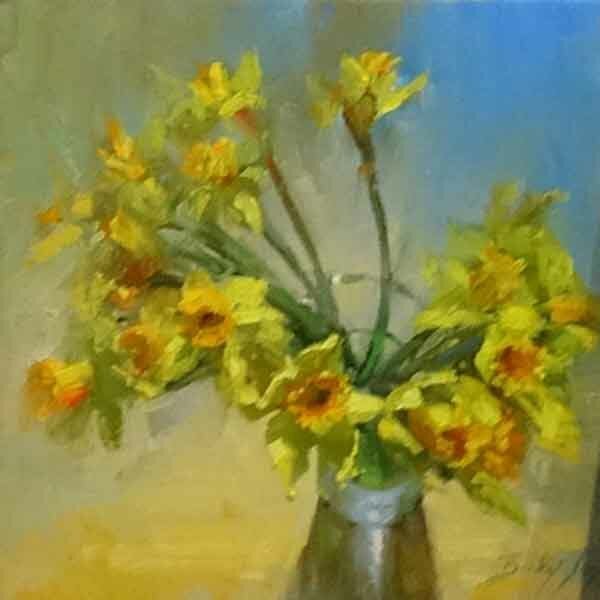 daffodils oil painting