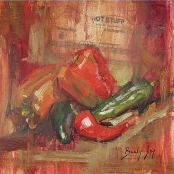 peppers mixed media still life