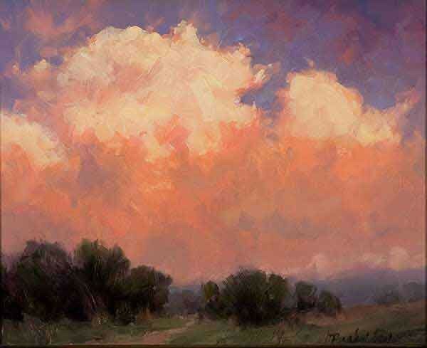 sunset clouds painting