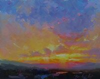 sunset oil painting